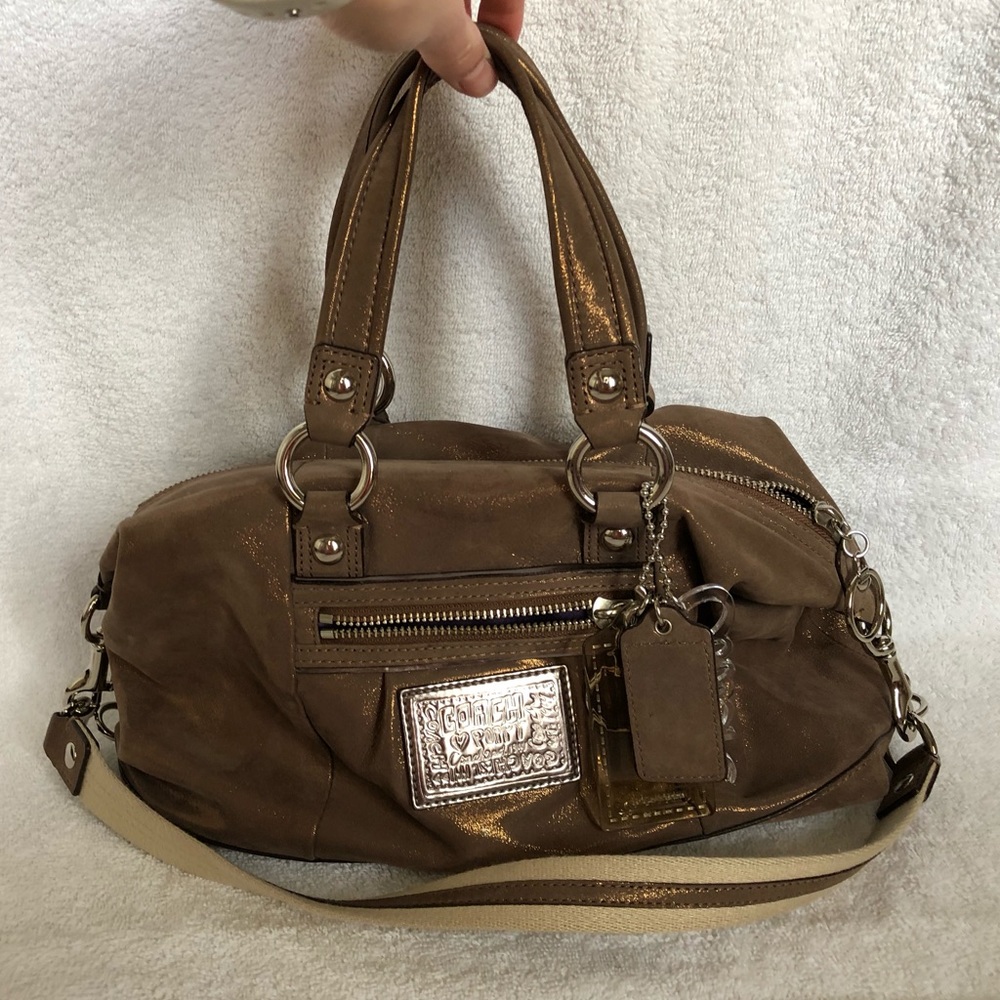 Coach Poppy Brown Fabric Purse